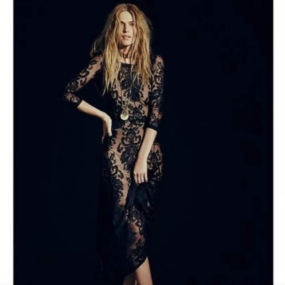 For Love & Lemons NWT San Marcos Black Lace Dress Size Small